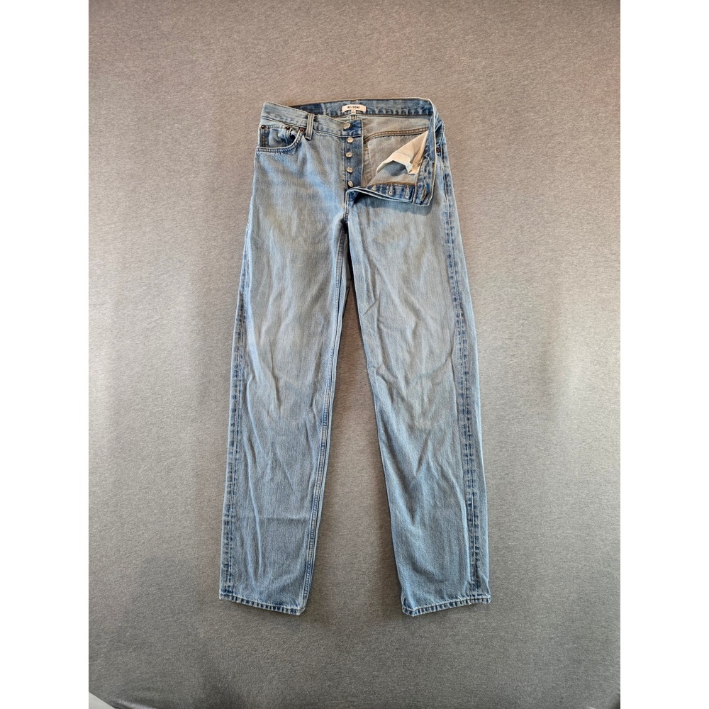 Re/Done Loose Long Jeans Womens 25 Blue Festival Button Fly Denim Slouchy